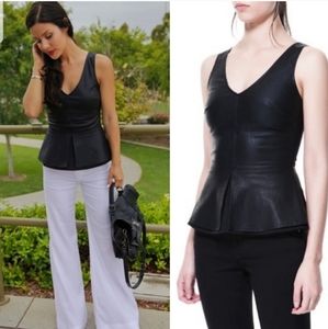 4/$25 ZARA Faux Leather Peplum Top